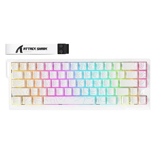 Attack Shark X68 Pro HE White-Contour Line Gaming Keyboard — Bakı