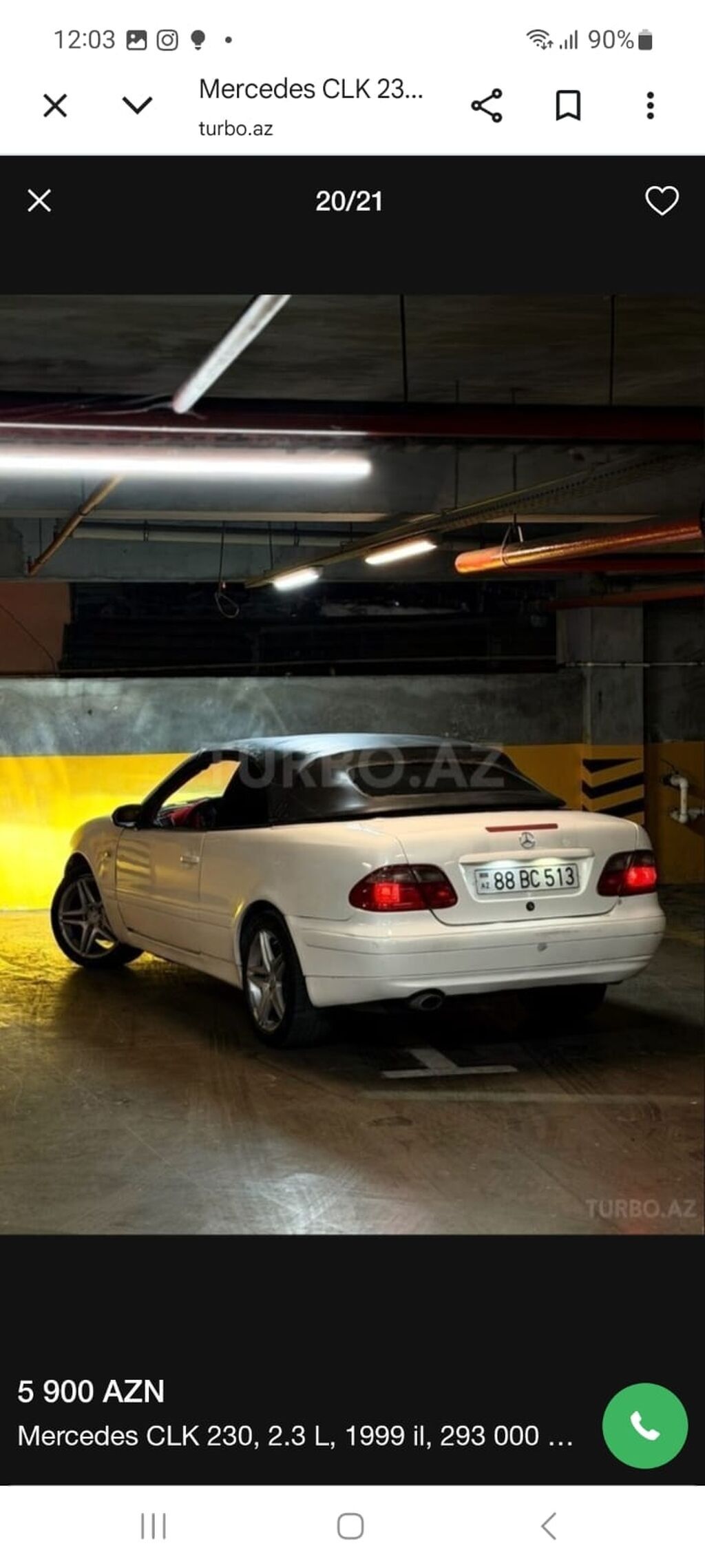 Mercedes-Benz SLK 230: 2.3 l 1999 il Kabriolet 88-BC-513 — Avtomobillər, Digah (10)