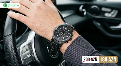 Yeni, Qol saatı, Emporio Armani, rəng - Qara — Bakı