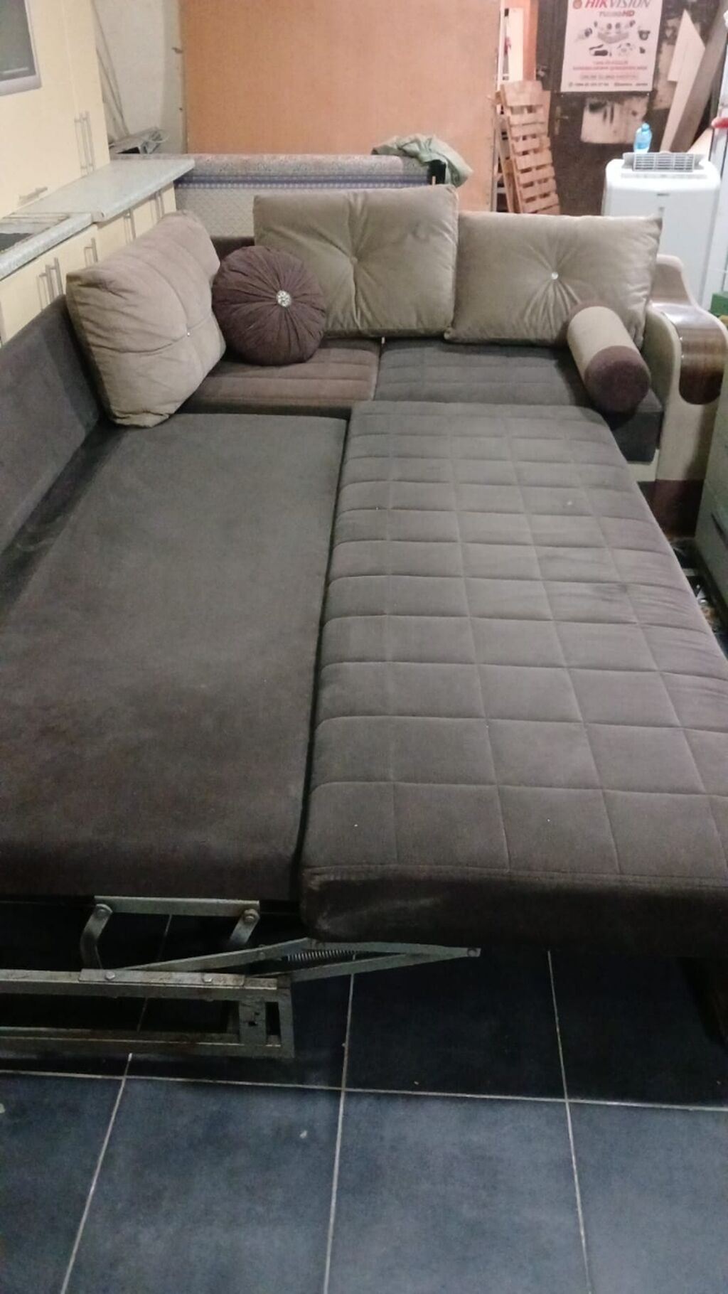 Künc divan – yataq funksiyalı - Forma: L-şəkilli künc divan - Rəng — Divanlər, Bakı (4)
