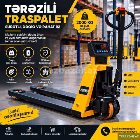 tərəzili transpalet 3000 kq — Bakı