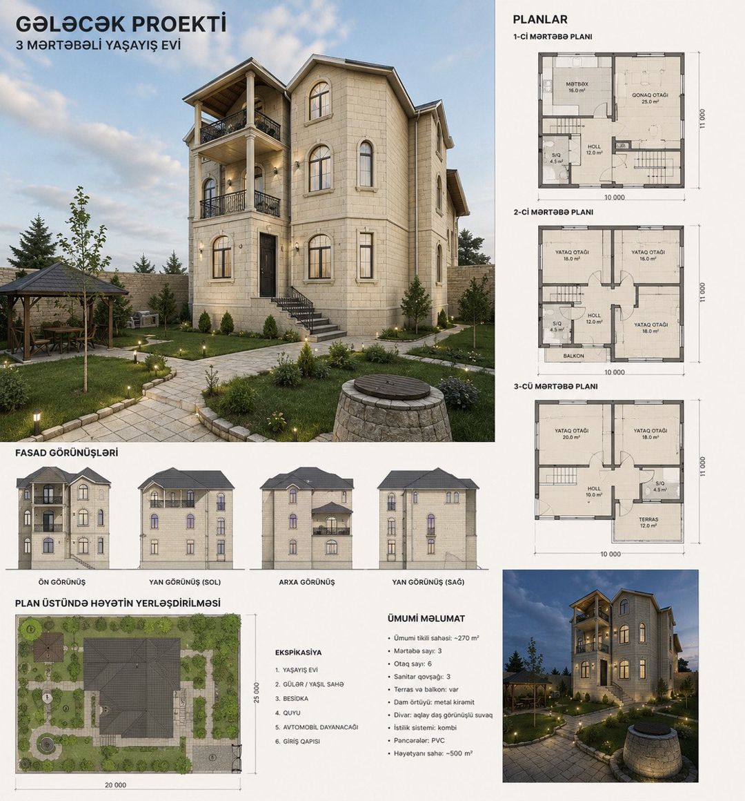 Satılır 8 otaqlı həyət evi/bağ evi 300 m² — Ev, villa, Bakı (2)