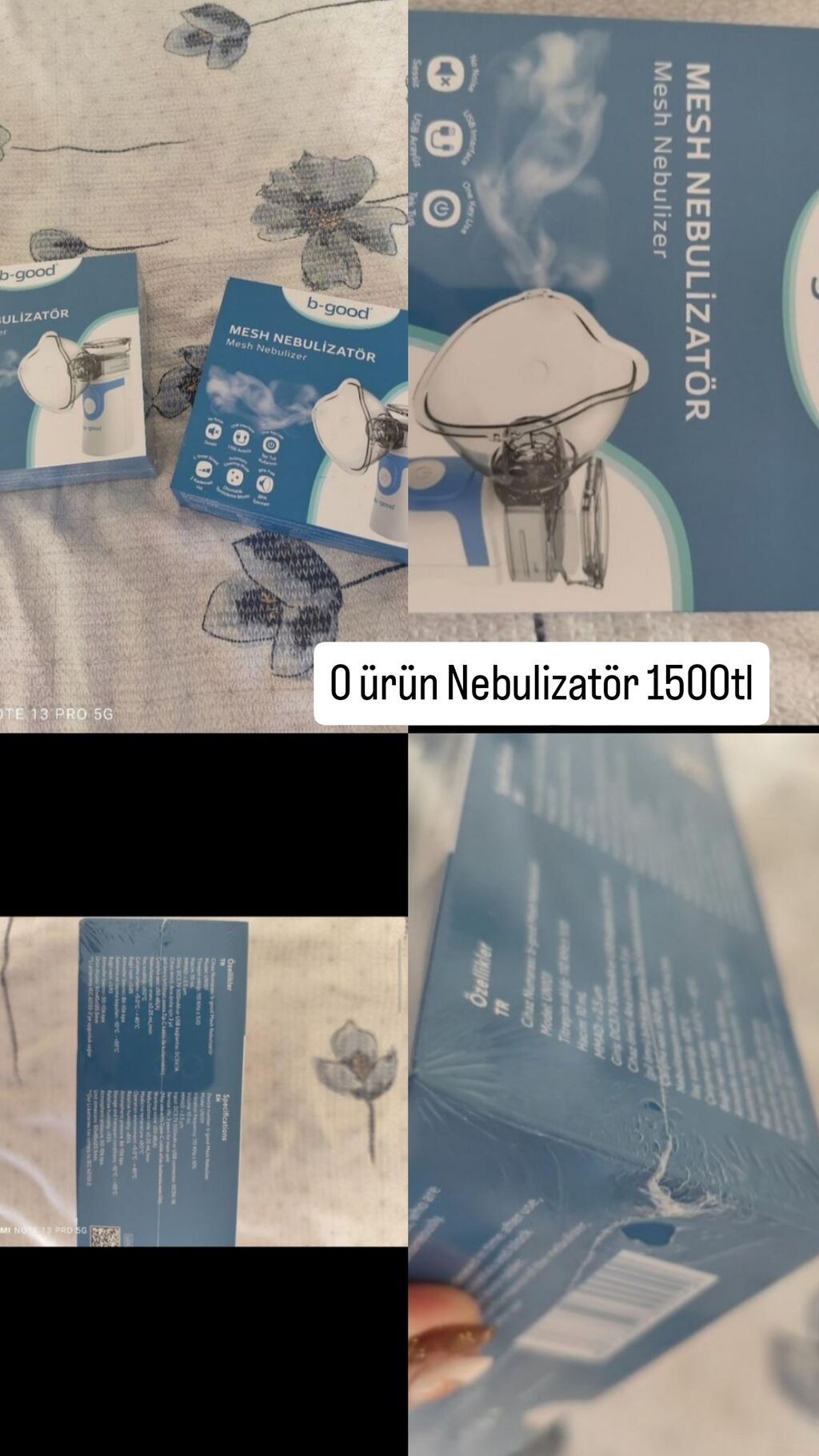 B-good Mesh Nebulizator Türkiye'den getirilib. el tipi nebulizatör — İnhalyatorlar və nebulayzerləri, Mingəçevir