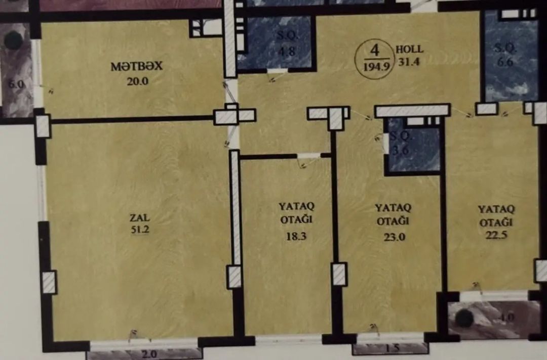 Satılır 4 otaqlı yeni tikili 295 m² — Mənzil, Bakı (6)