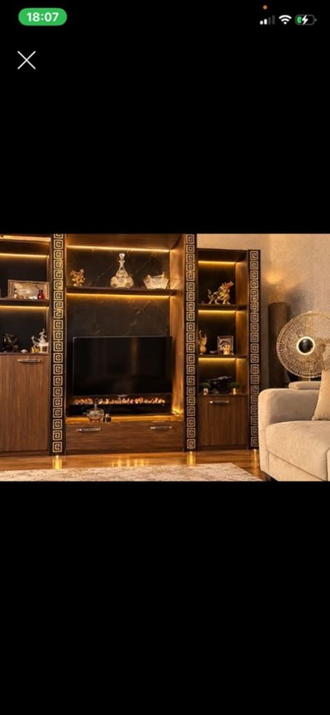 Zövqlü LED işıqlandırmalı TV stendi və vitrin sistemi - Material — Digah