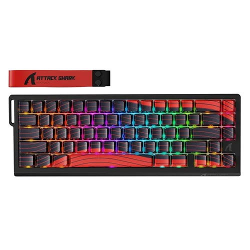 Attack Shark X68 Pro HE Black Red-Contour Line Gaming Keyboard — Bakı
