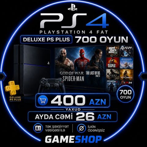 PlayStation 4 Fat – Deluxe PS Plus + 700 oyun paketi Xüsusiyyətlər — Bakı