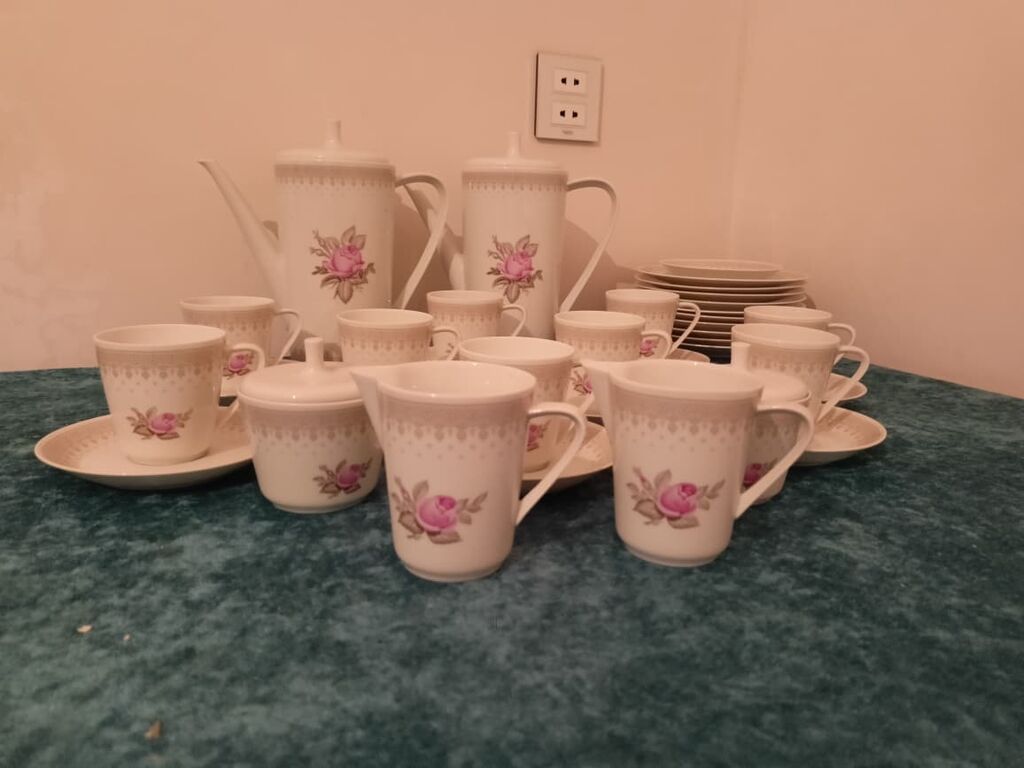 Çay dəsti, rəng - Ağ, Farfor, Almaniya — Süfrə qabı, Bakı (5)