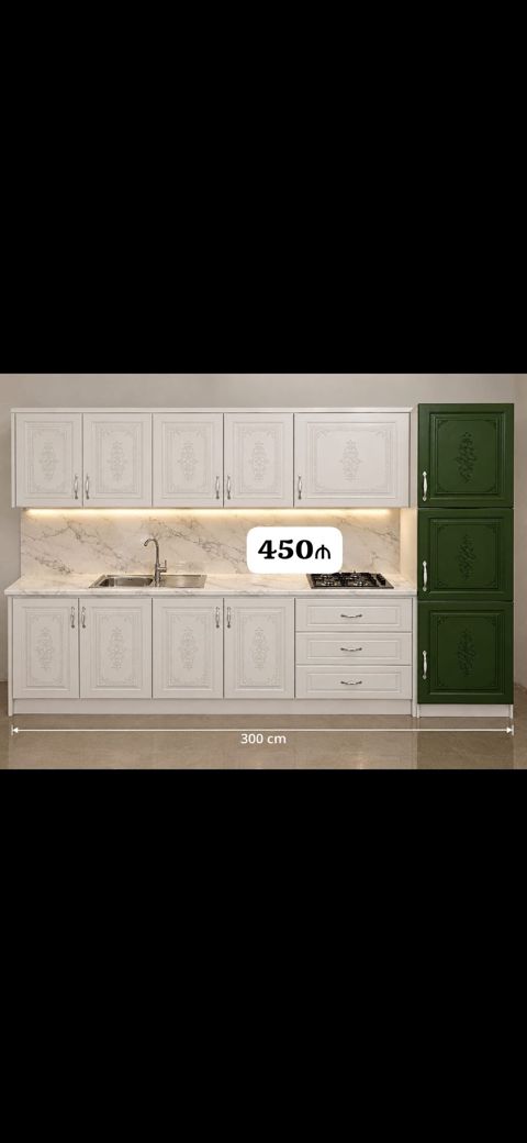 Membran mətbəx mebeli 450₼. istifadə olunmayıb. Üzəri mərmər. Ölçü — Bakı