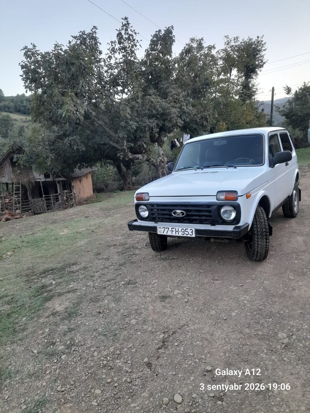 Lada Niva (3 qapı) – ağ rəng, 4x4 ofroud krossover/SUV. Texniki 77-FH-953 — Avtomobillər, Masallı (7)