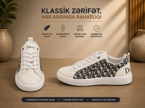 Kişilər üçün krosovkalar 63106804, süni dəri, ağ, ölçü 43 — Bakı