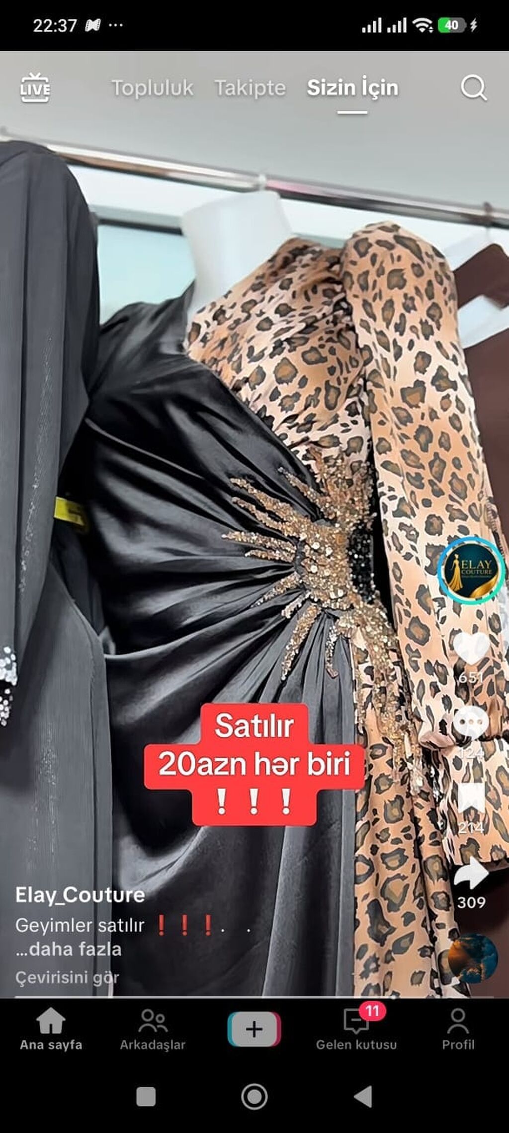 Zərif ziyafət donları seçimi 1) Şampan rəngli qısa ziyafət donu — Axşam paltarları, Sumqayıt (6)