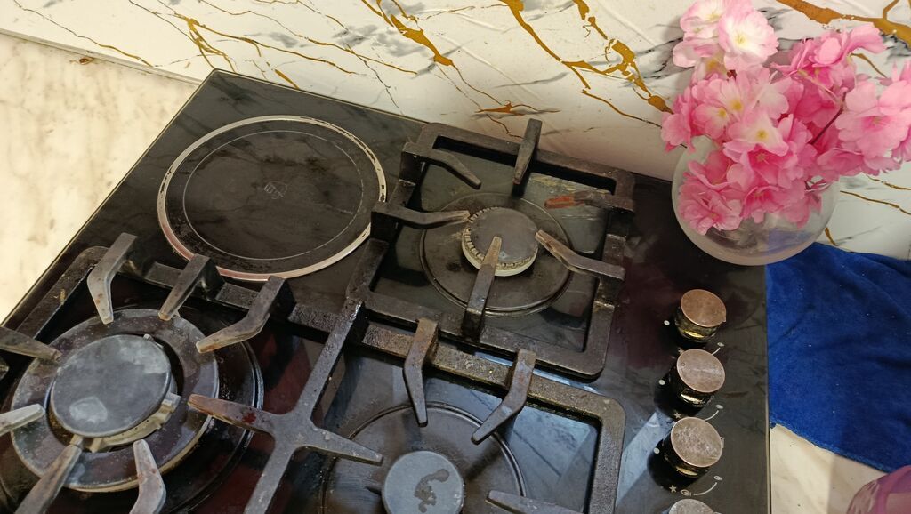 Quraşdırılan qaz plitəsi – 4 gözlü, şüşə-keramik üst səthli - 3 qaz — Plitələr, Bakı (3)