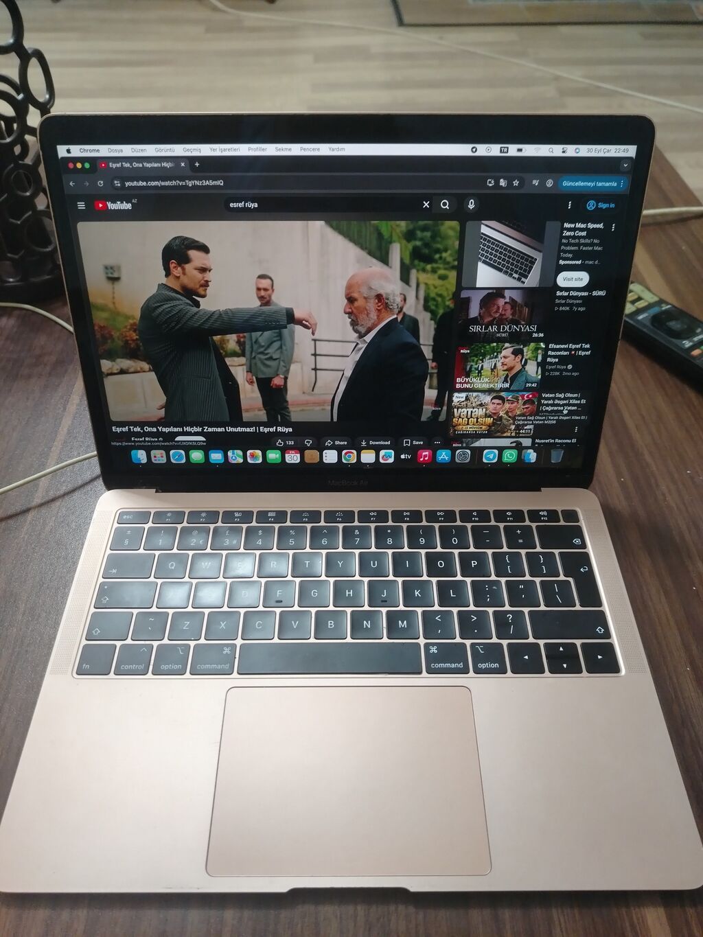 Apple MacBook Air (13") – qızıl rəng İphone telefonunlada barter — Apple Macbook, Bakı (2)