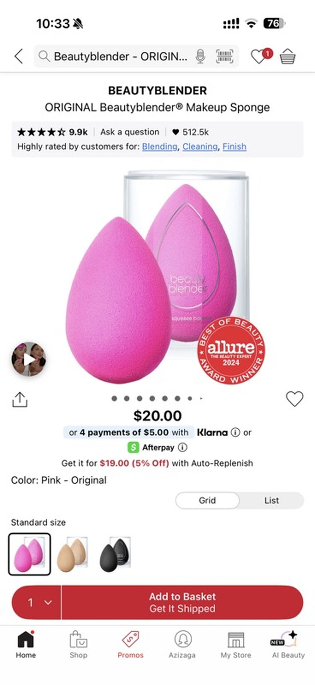 Beautyblender – Orıgınal makiyaj süngəri - Rəng: Pink – Original — Makiyaj, Bakı (2)