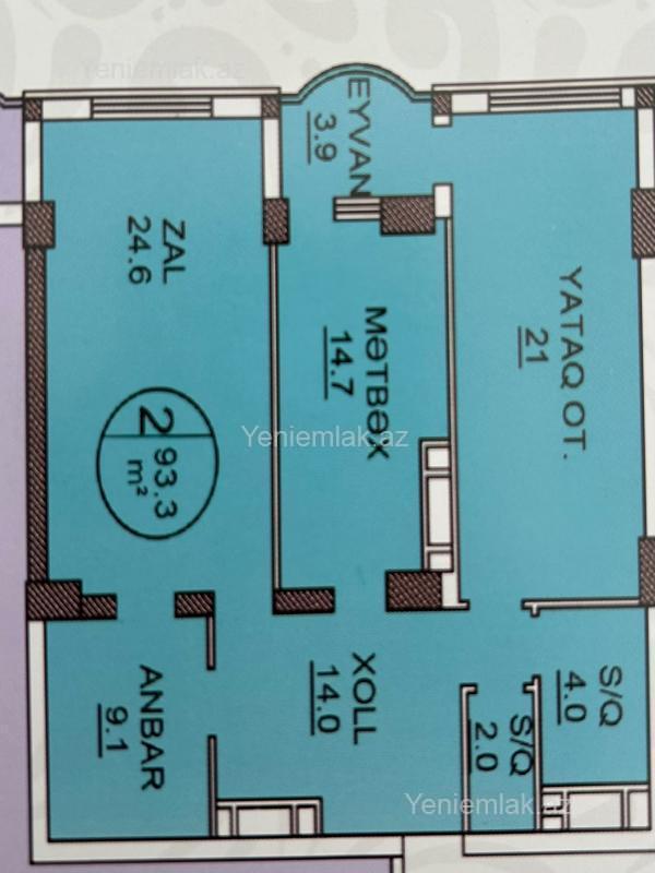 Satılır 2 otaqlı Bina evi menzil (Yeni tikili), 95 m², Nəsimi rayonu — Mənzil, Bakı (3)