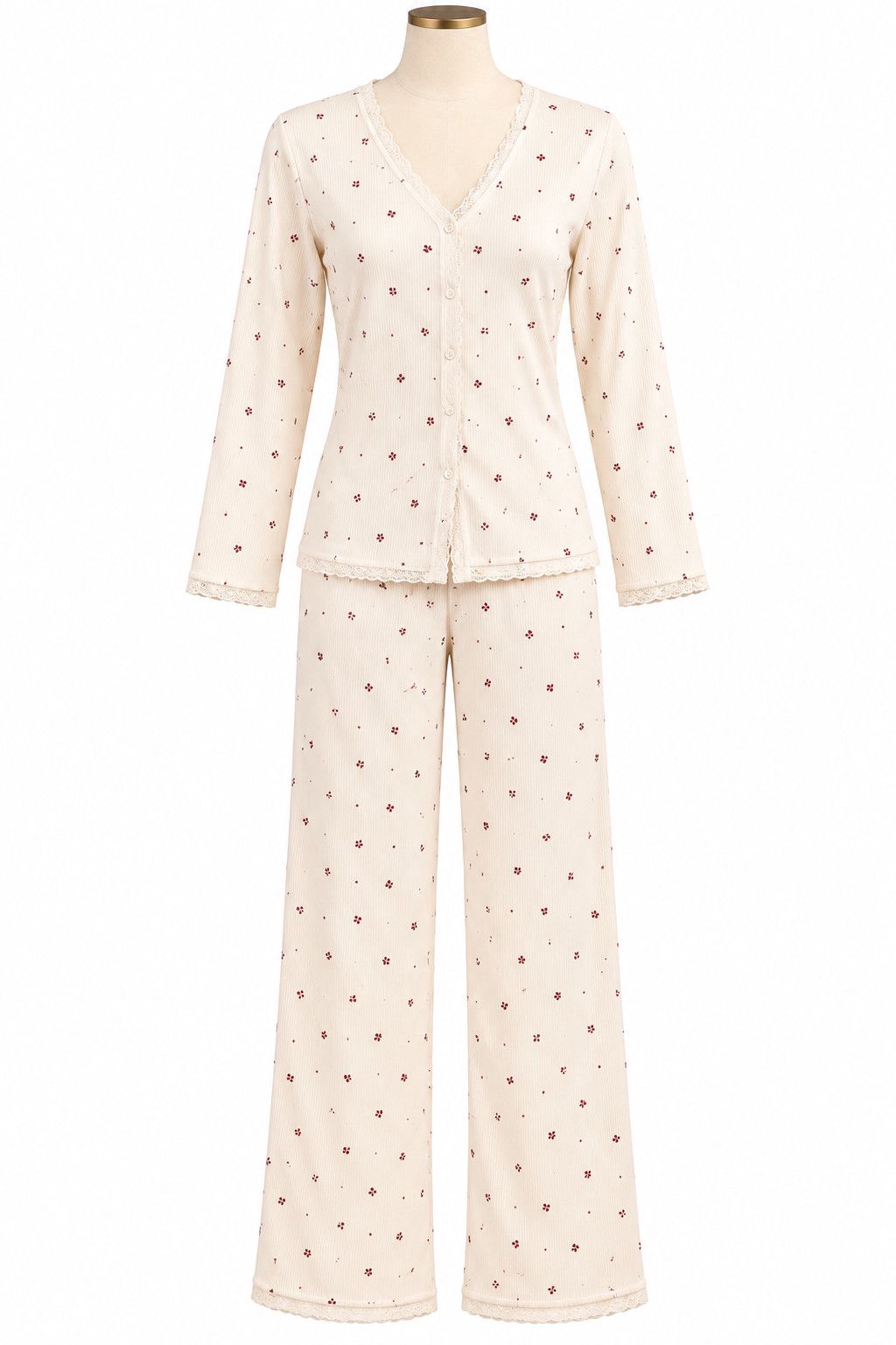Qadınlar üçün şalvarlı pijama dəsti, bej, pambıq, ölçü One Size — Mallar, Bakı