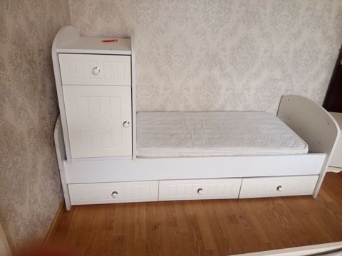 Uşaq/yeni yetmə üçün funksional tək nəfərlik çarpayı və dolab dəsti — Masazır