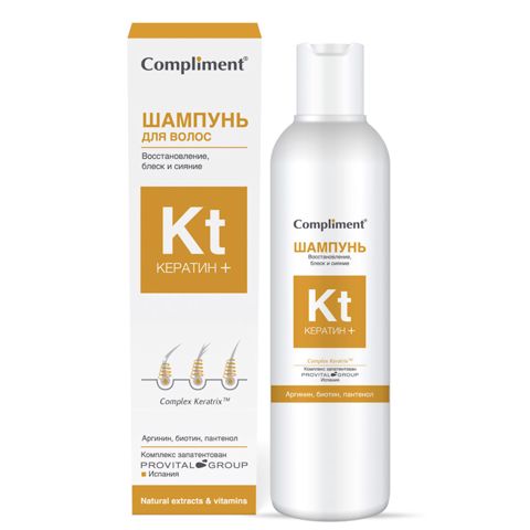 Şampun Compliment Кератин+ bərpa, parıltı və parlaqlıq 200 ml — Bakı