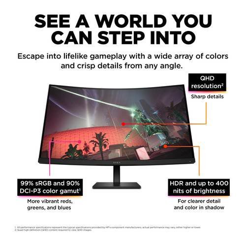 Omen by HP 31.5 inch QHD 165Hz Curved Gaming Monitor - Omen 32c (780K6AA) — HP, Bakı (7)