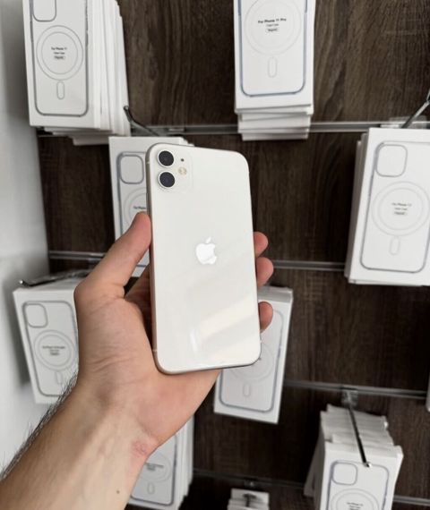 IPhone 11, 128 GB, Ağ, Zəmanət, Simsiz şarj, Face ID — Bakı