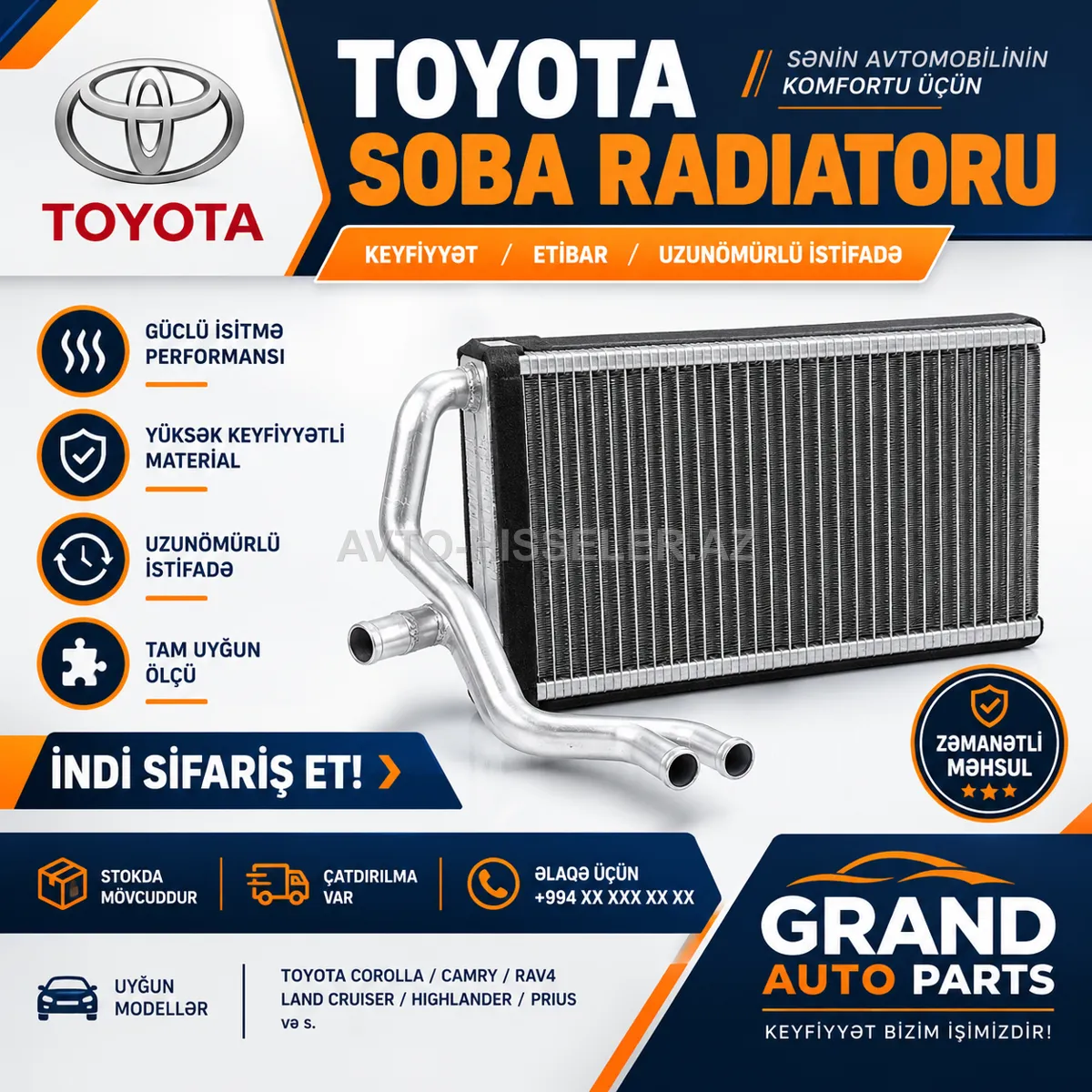 Toyota soba radiatorları — Isitmə və kondisionerlər, Bakı