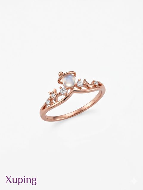 Qaşlı üzük Xuping Jewellery Qızılı Paslanmayan polad 17.5 ölçü AB-59 — Bakı