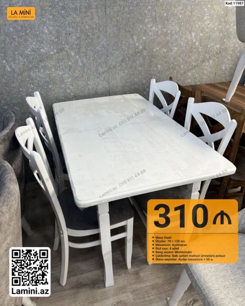 Məhsul: Masa dəsti - Masa ölçüləri: 70 120 sm - Mexanizm: Açılmayan — Bakı