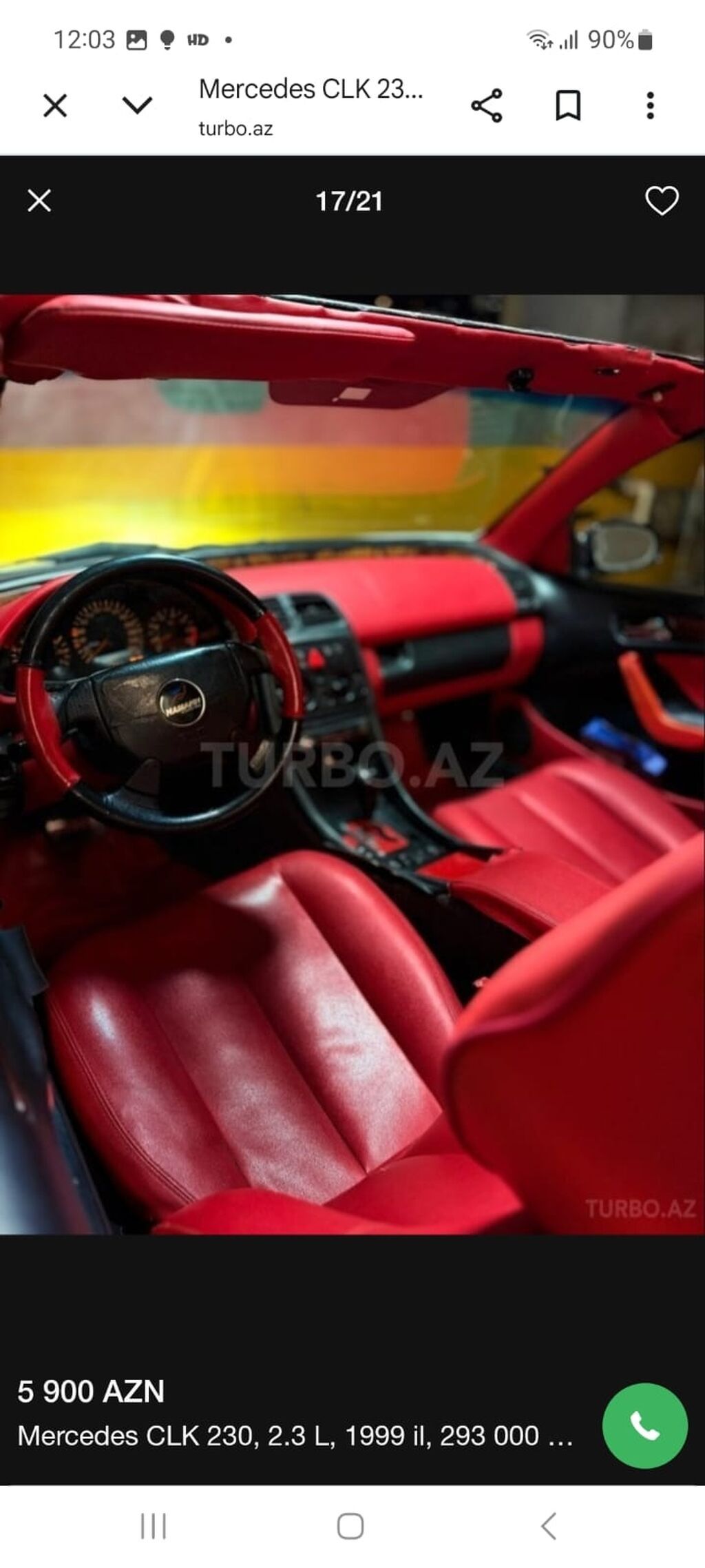 Mercedes-Benz SLK 230: 2.3 l 1999 il Kabriolet 88-BC-513 — Avtomobillər, Digah (2)