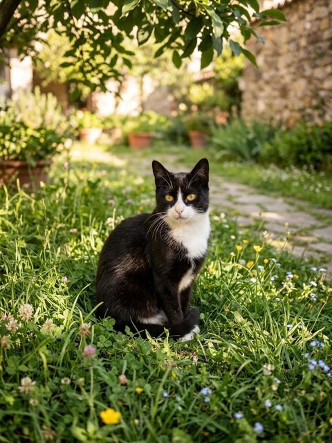 Qara-ağ rəngli pişik - Rəng: Tuxedo (qara tüklər üzərində sinə — Xırdalan
