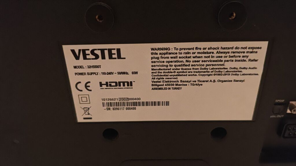 Vestel 32H5500T LED TV - Ekran ölçüsü: 32 düym (təxmini 80 sm) — Televizorlar, Digah (2)