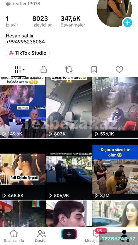 Tiktok hesab satılır — Bakı