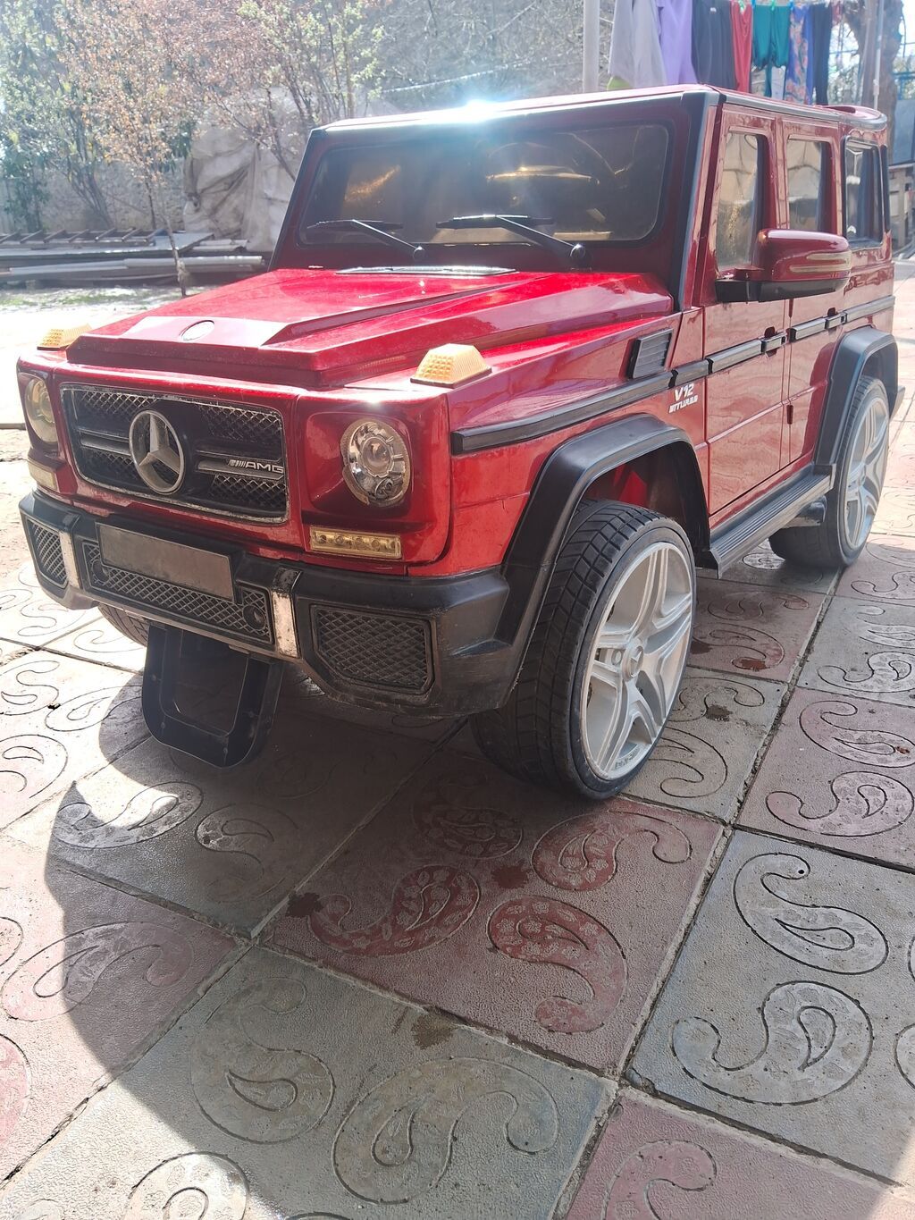 Uşaq üçün elektrikli maşın – Mercedes G-Class üslubunda, qırmızı rəng — Uşaq avtomobilləri, Göytəpə (3)