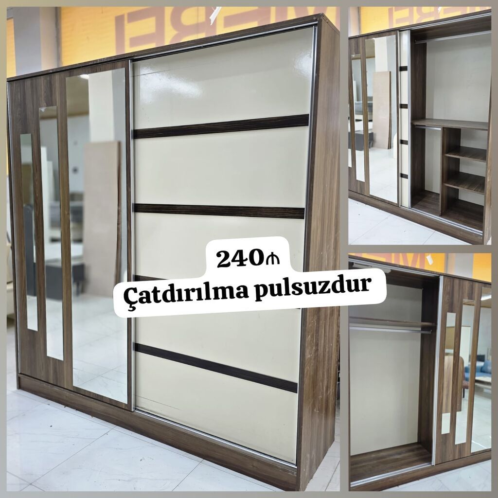 Sürgülü qapılı geyim dolabı Dolab satılır çatdırılma daxil 240₼ — Şkaflar, Digah