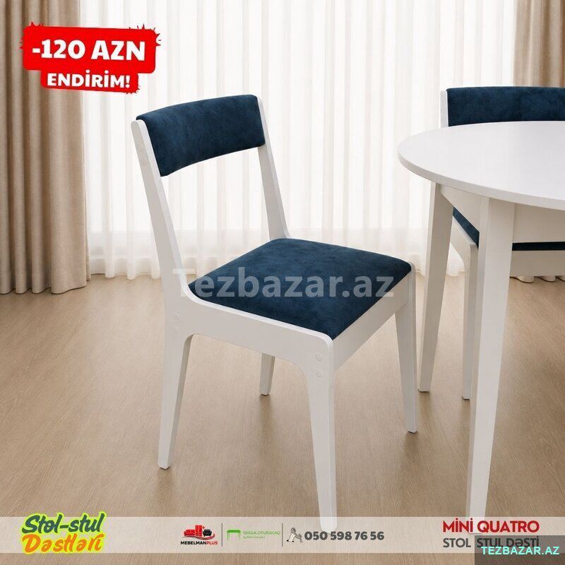 Mini Quatro stol stul dəsti (yumuru) Endirimlə — Mebel, Bakı (4)