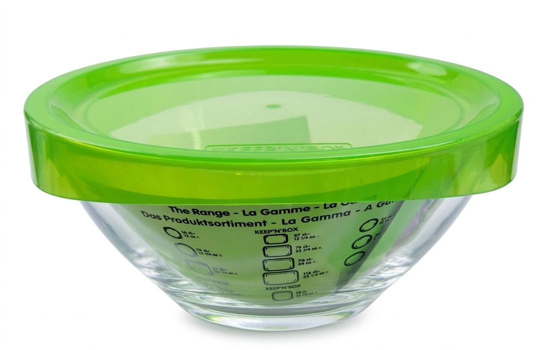 Qida saxlama konteyneri, 500 ml, borosilikat şüşə, şəffaf/yaşıl — Mallar, Bakı
