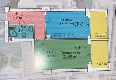 Satılır 1 otaqlı yeni tikili 66 m² — Bakı