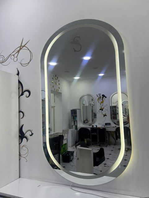 Güzgü Divar üçün, Oval, Makiyaj üçün, Arxa işıqlı — Fatmayı
