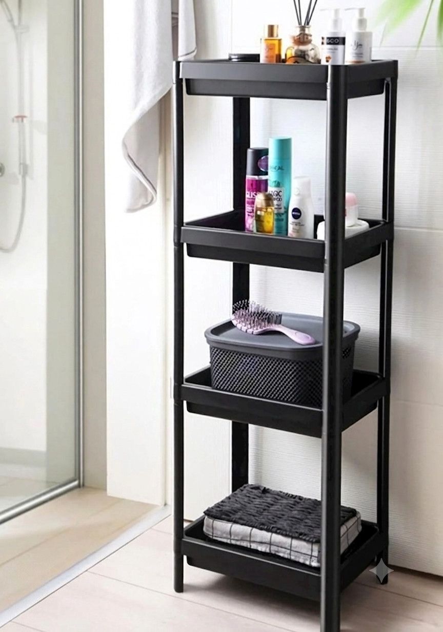 Etajerka 1163, polipropilen, qara, 36x23x102 sm — Mallar, Bakı
