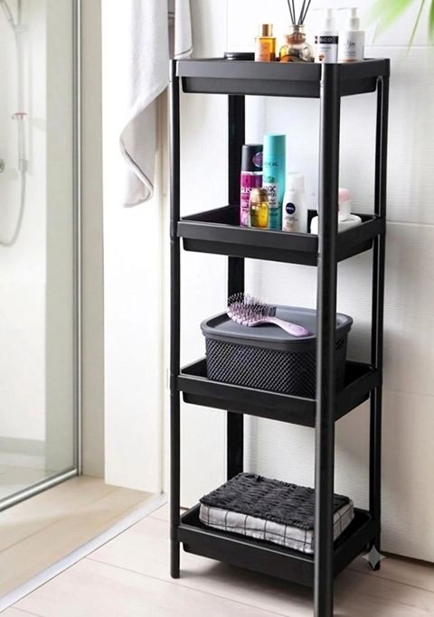 Etajerka 1163, polipropilen, qara, 36x23x102 sm — Bakı