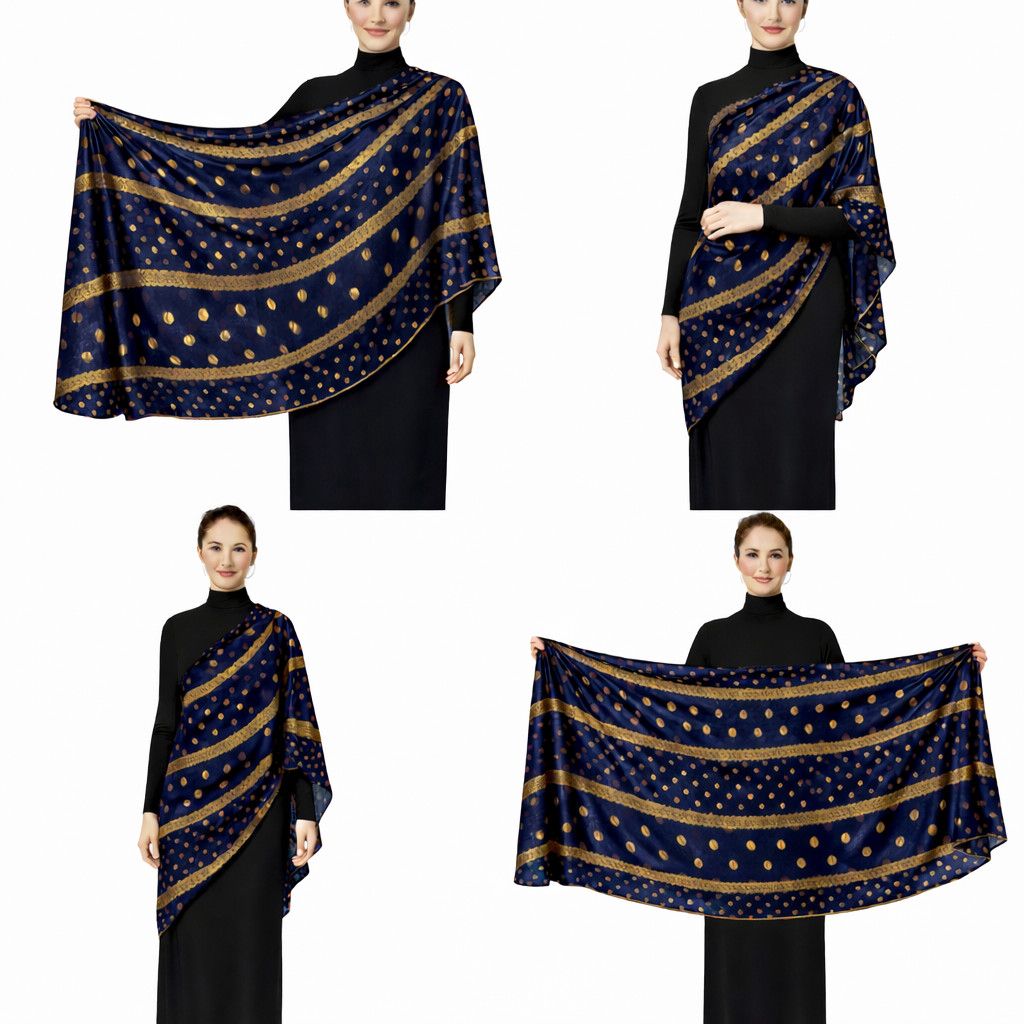 Şal H0436 göy/qızılı — Mallar, Bakı (2)