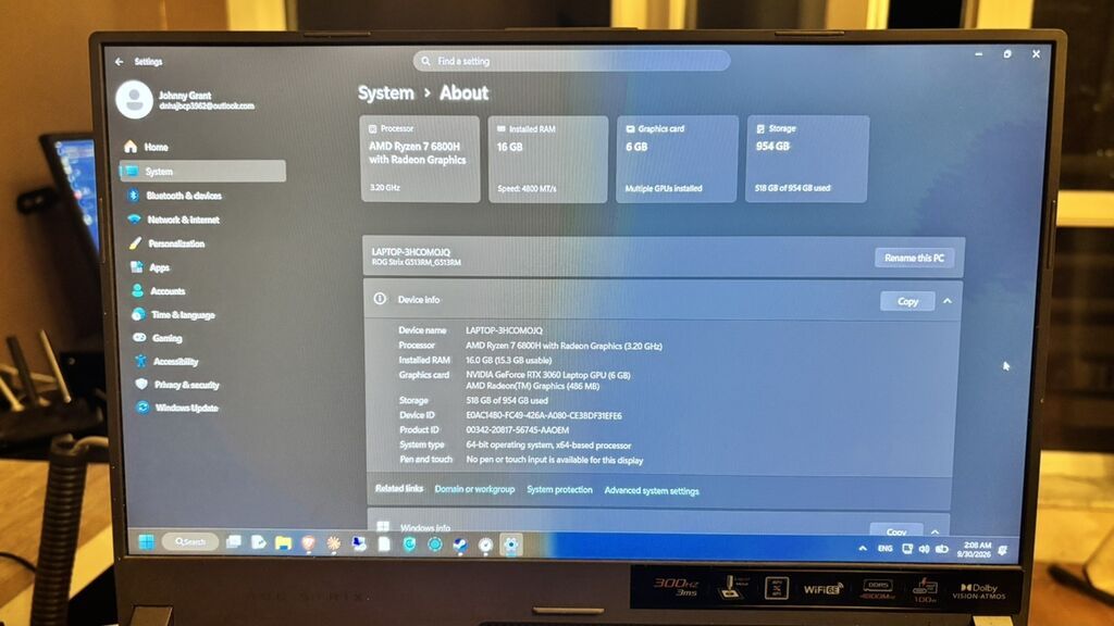 İşlənmiş ASUS ROG, 15.6 AMD Ryzen 7, 1 TB, Ünvandan götürmə, Ödənişli çatdırılma, Rayonlara çatdırılma — Asus, Bakı (7)