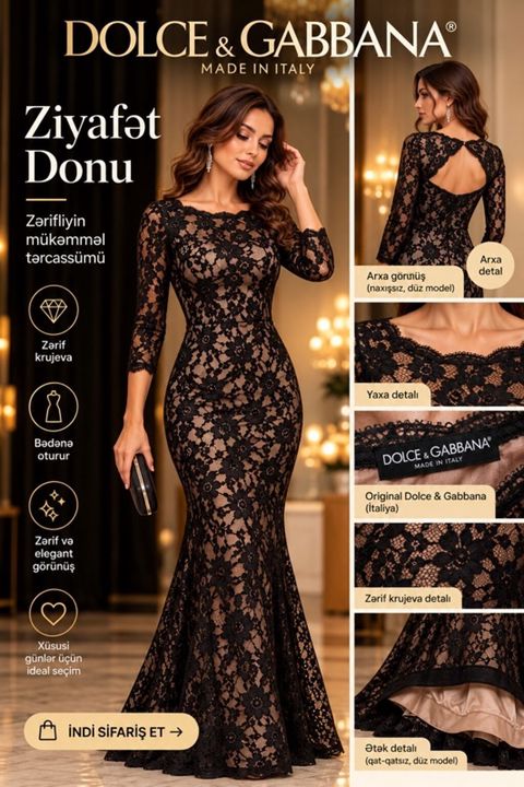 Ziyafət donu, Maksi, Dolce & Gabbana, S — Bakı