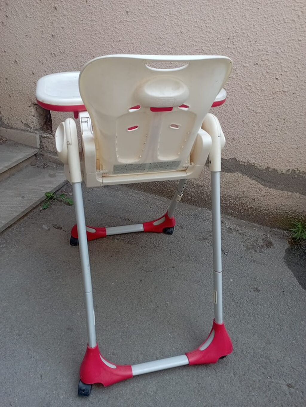 Uşaq yemək stulu - Rəng: ağ/qırmızı - Geniş, çıxarıla bilən plastik — Qidalandırma stulları, Bakı (2)