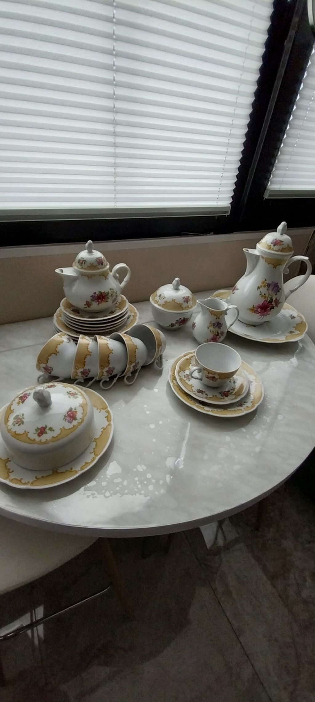 Çay dəsti, rəng - Ağ, Farfor — Süfrə qabı, Bakı (3)