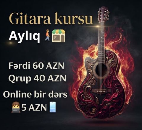 Gitar dərslərinə start verdik Dərslər həftədə 2 dəfə, hər dərs 1 saat — Bakı
