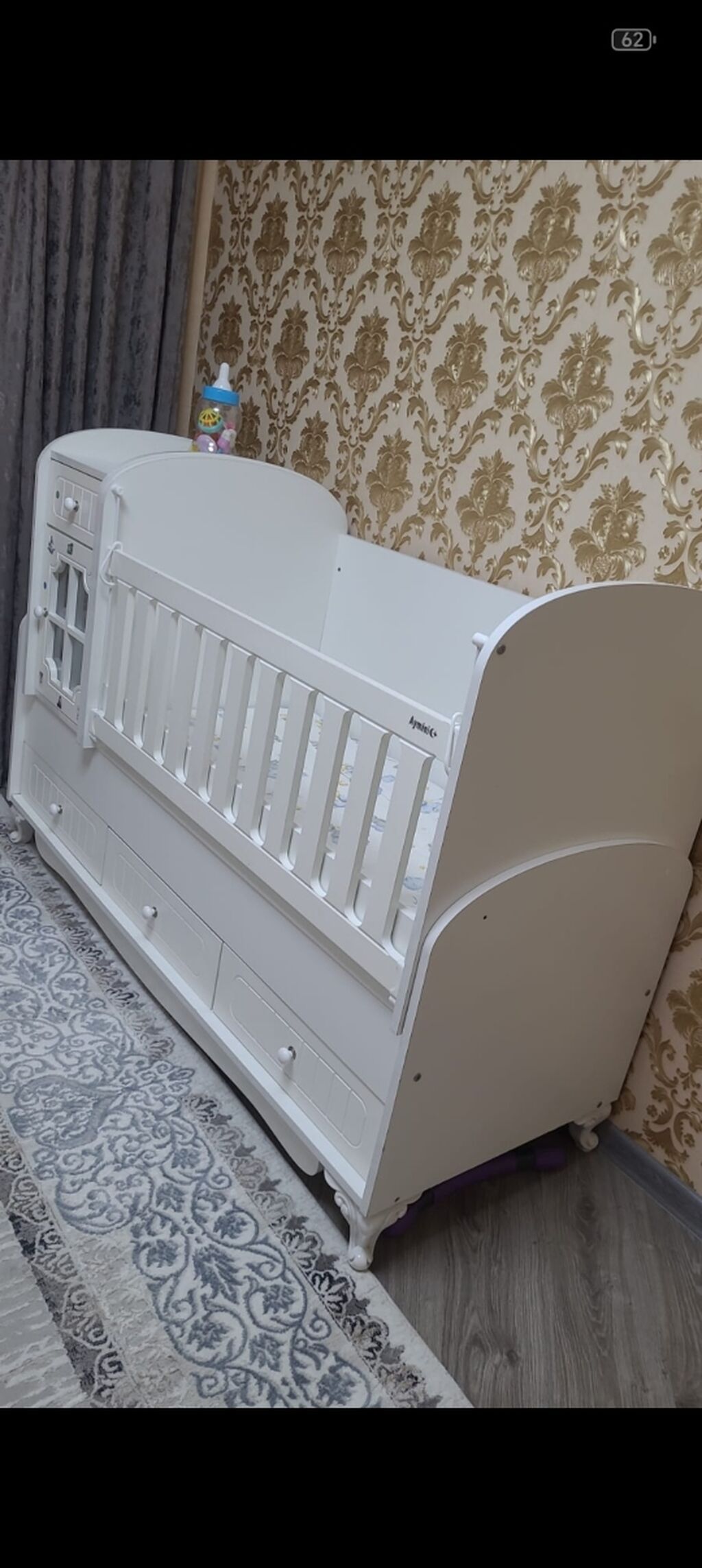 Uşaq beşiyi – çoxfunksiyalı, ağ rəng - Material: MDF/taxta — Bəşikləri, Bakı (3)