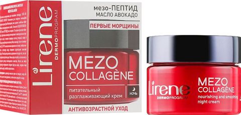 Üz üçün gecə kremi Lirene Mezo-Collagène, qırışlara qarşı, 50 ml — Bakı