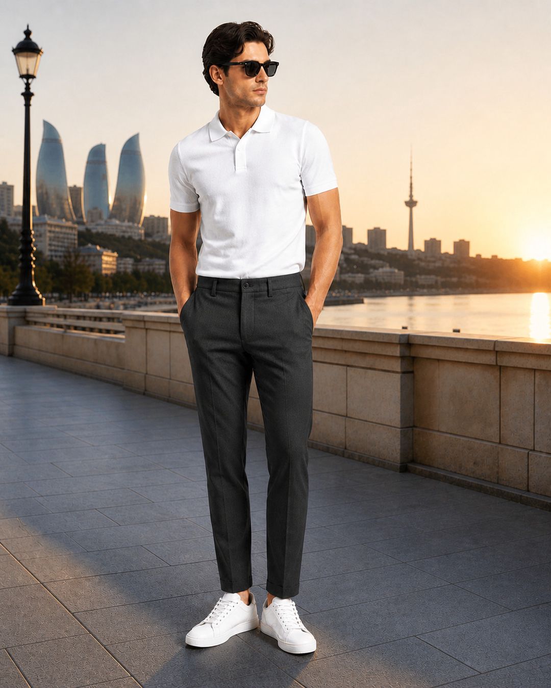 Kişilər üçün klassik şalvar MB-0202, tünd boz, pambıq, ölçü 29 — Mallar, Bakı (3)