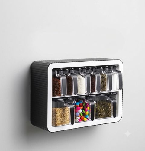 Qida məhsullarının və ədviyyatların saxlanılması üçün dəst 13036, 350 ml, Plastik, 9 ədəd — Bakı